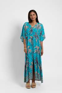 Ladies: Teal Te Vene Rene Kaftan