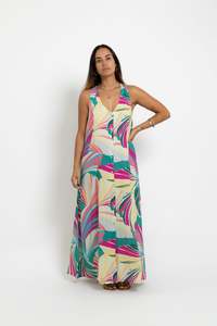 Ladies: Summer Day Breeze Tara Button Front Maxi Dress