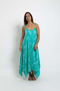 Ladies: Jade Aqua Coconut Swell Motu Maxi Dress