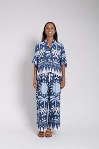 Blue Ita Ra Cropped Scarlett Shirt