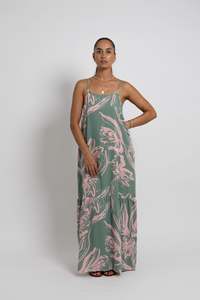 Ladies: Pink Khaki Tiare Dreams Rama Maxi