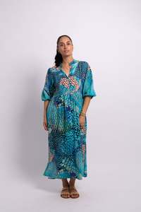 Ladies: Indigo Parrot Fish Tina Mumu