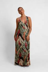 Heliconia Tara Button Front Maxi Dress