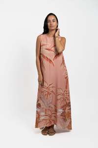 Ladies: Peach Island Sunset Mere Midi Dress