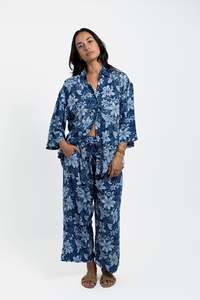 Blue Tiare Garden Cropped Grace Pant