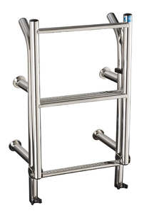 Stainless Steel 290mm wide 4 tread stern mount deck level ladder