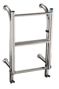 Stainless Steel 290mm wide 4 tread step thru bolt on ladder