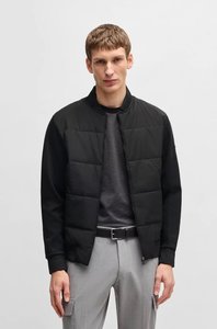 BOSS Skiles Cotton Blend Zip Sweat - Black - Man to Man