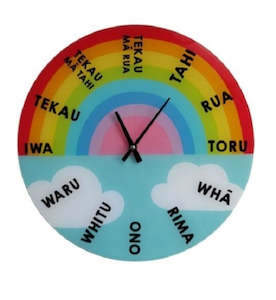 Bottles: Small Te Reo Clock - Rainbow