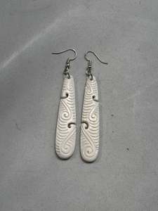 Roimata Bone Earrings 60mm x 20mm