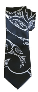 Hardout Kiwi: Manaia Tie Silver/Black
