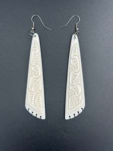 Koru Bone Earrings 75mm x 20mm