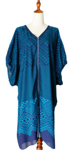 Teal Niho Long Kaftan Dress