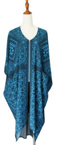 Hardout Kiwi: Teal Putiputi Kaftan Dress