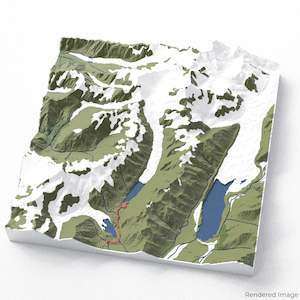 Hooker Valley Track 3D Map