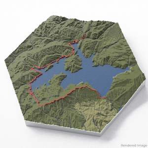 New Zealand: Lake Waikaremoana Track 3D Map