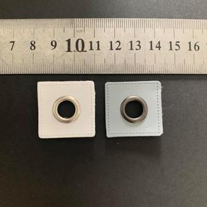 27mm Square PU Leather sew on Eyelet - GreyB