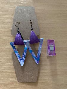 Marble Makes: Vinyl Drop Earrings - Triangle