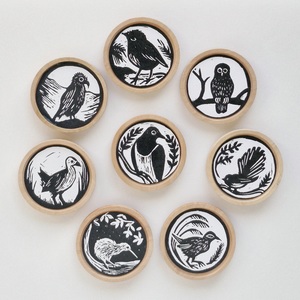 Hand-Printed Magnets – New Zealand Birds