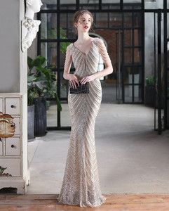 Products: Cocoa Scallop Detail Sequin Dress Margaret Wray Bridal Designer Wedding Dresses & Couture - Otago, NZ