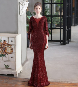 Maggie Sequin Plunge Neck Dress margaretwraybridal