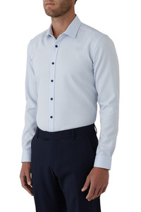 Products: Gibson Fierce Shirt - Light Blue Contrast Button Margaret Wray Bridal Designer Wedding Dresses & Couture - Otago, NZ