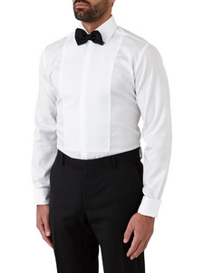 Products: Essex Tuxedo Shirt - White Bib with Contrast Cuff Buttons Margaret Wray Bridal Designer Wedding Dresses & Couture - Otago, NZ