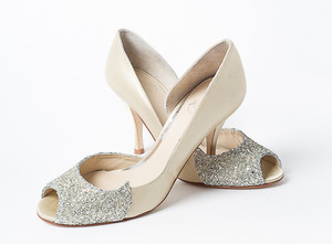 Products: Sabreen Antique Peep Toe Wedding Shoe Margaret Wray Bridal Designer Wedding Dresses & Couture - Otago, NZ