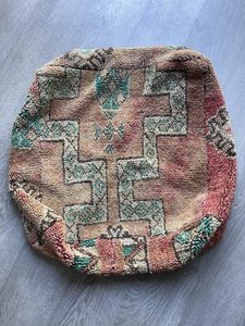 Vintage Rug Moroccan Pouf, MINT - Marigold and Amber