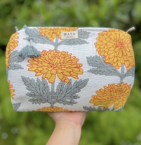 Cotton Purse, Marigold White - Marigold and Amber