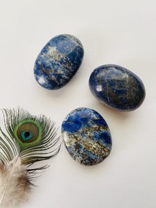 Lapis Lazuli Palm Stone - Marigold and Amber