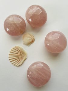 Products: Rose Quartz Palm - Marigold and Amber