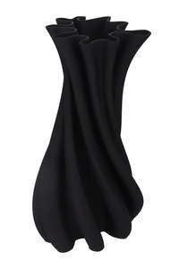 Flower Systems: Flower Systems Camila 3d Ceramic Vase Large  - Black