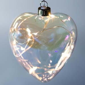 Stellar Haus Hanging Glass Pearl Tint Heart