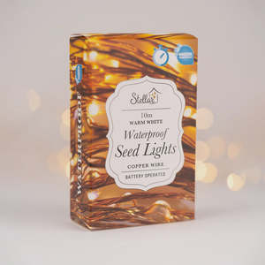 Stellar Haus Water Resistant Copper Seed Lights 10m
