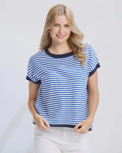 Stella + Gemma Laneway Top - Cobalt Stripe