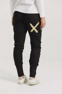 Homelee Alpine Apartment Pants - Black with Gold X