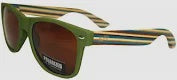 Moana Rod: Moana Road Sunglasses - 50/50's Green w Striped Arms