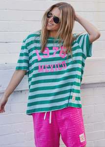 Hammill & Co Mexico 1976 Retro Tee - Green Stripe