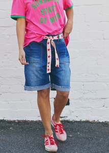 Hammill: Hammill & Co Weekend Stretch Denim Short - Stonewash