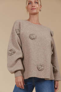Isle of Mine Miru Flower Jumper - Taupe