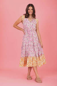 Sale: Charlo Brady Midi Dress Floral