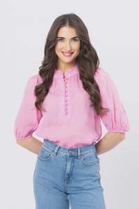Tops Tees Shirts: Leila + Luca Nina Blouse - Pink