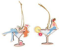 Urban Quirky Christmas Girl & Gin Cutouts Hanging