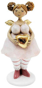 Christmas: Urban Curvy  Standing Angel Holding Heart