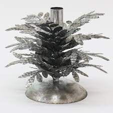 Le Forge Vienna Single Candle Holder Silver 15cm