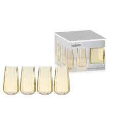Accessories: Ladelle Highball 4 Pack Tumblers - Capri Lemon