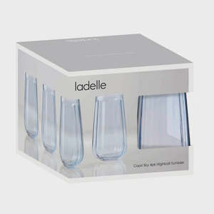 Ladelle Highball 4 Pack Tumblers - Capri Sky