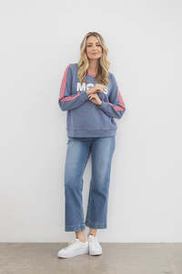 Moss by Mi Moso Bee Logo Sweat - Blue