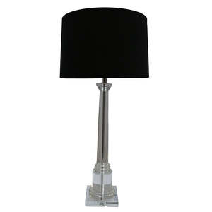 Le Forge Crystal Tower Table Lamp lear Black Shade